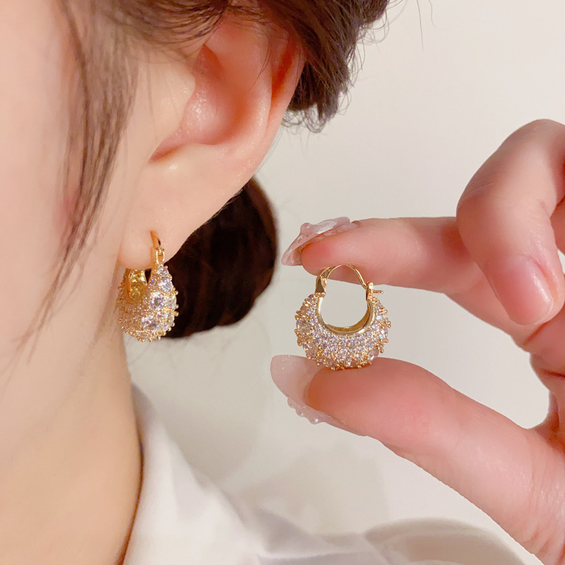 Luxury Bags Dropshipping - Boucles d'oreilles tendance en zirconium entièrement