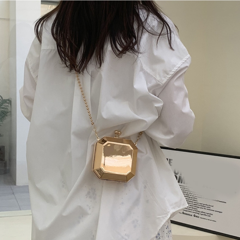 Mini pochette de soirée en or  - Luxury Bags Women avis et prix