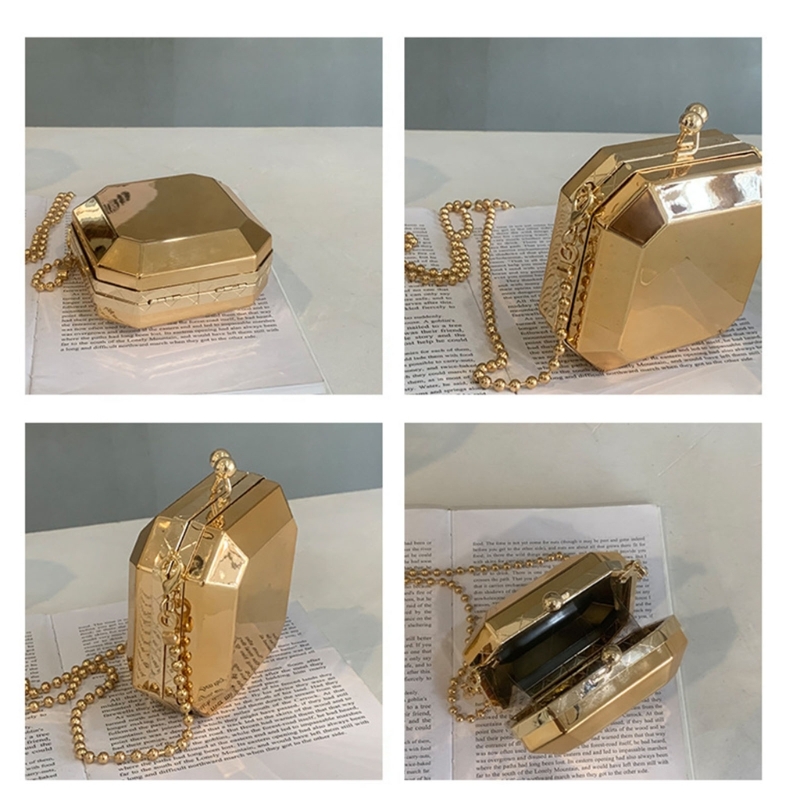 Mini pochette de soirée en or  - Luxury Bags Women avis et prix
